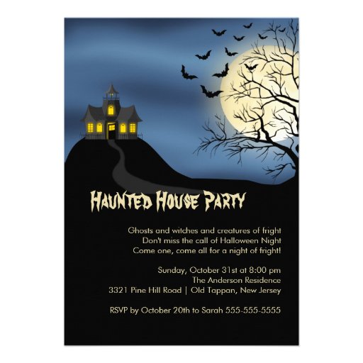 Haunted House Halloween Party Invitations