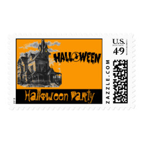 Haunted House Halloween Party Postage Stamp