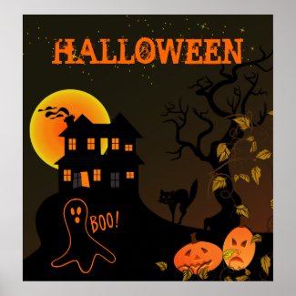 Haunted House Halloween Poster