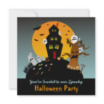 Haunted House Halloween Square Invitation