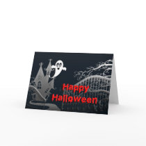 Haunted House Happy Halloween Card cards