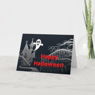 Haunted House Happy Halloween Card card