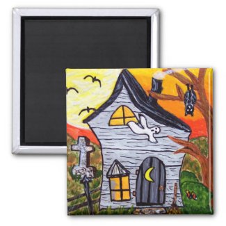 Haunted House Magnet magnet