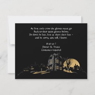Haunted House on a Hill Halloween Party invitation