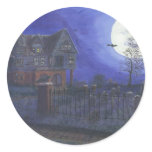 Haunted House Round Sticker stickers