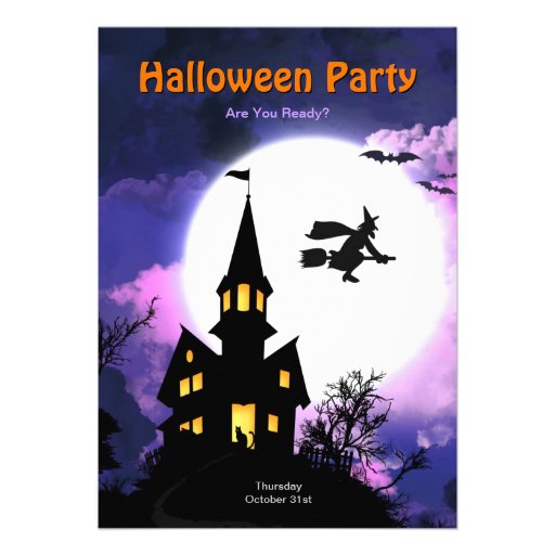 Haunted House Scary Halloween Party Custom Invite (front side)