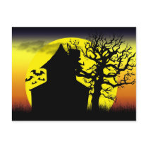 Haunted House Sunset Postcard by estjohn Haunted House Sunset Postcard