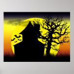 Haunted House Sunset Poster Print