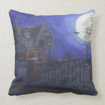 Haunted House Throw Pillow 20 x 20