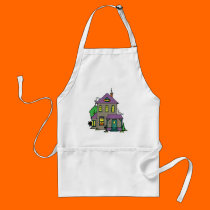 haunted house with ghosts aprons