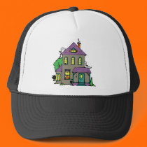 haunted house with ghosts hats