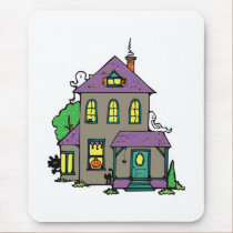 haunted house with ghosts mousepads