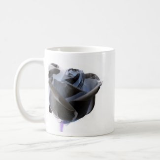 Haunted looking black white grey rose image mug