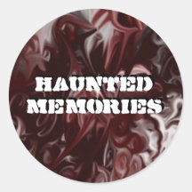 haunted memories round sticker