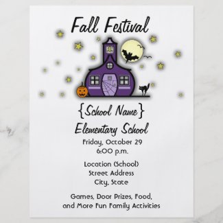 Haunted Schoolhouse School Halloween Fall Festival flyer