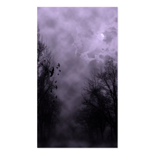 Haunted Sky Purple Mist Business Card Templates (back side)