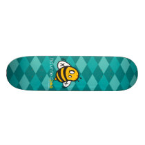 Haunted Zoo "Bee Argyle Blue" skateboards