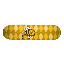 Haunted Zoo "Bee Argyle Yellow" skateboards