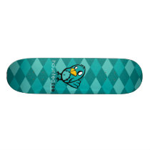 Haunted Zoo "Bird Argyle Blue" skateboards