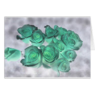 Haunting bouquet of roses tinted green card