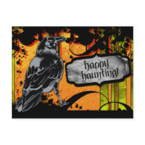 Haunting Crow Halloween Postcard postcards