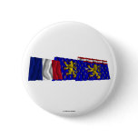 Haute-Saône, Franche-Comté &amp; France flags Button