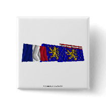 Haute-Saône, Franche-Comté & France flags Pinback Button