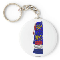 Haute-Saône, Franche-Comté & France flags Keychain