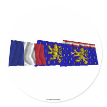 Haute-Saône, Franche-Comté & France flags Sticker