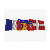 Haute-Savoie, Rhône-Alpes & France flags Postcards
