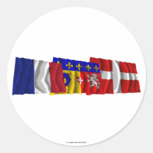 Haute-Savoie, Rhône-Alpes & France flags Sticker