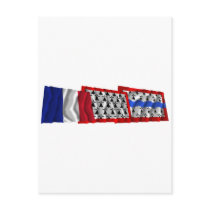 Haute-Vienne, Limousin & France flags Postcard
