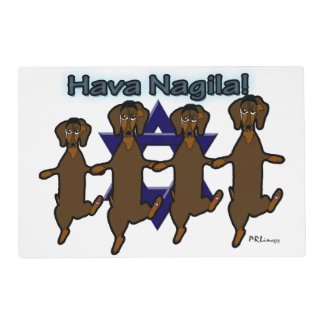 Hava Nagila Dachsunds Laminated Placemats Laminated Placemat