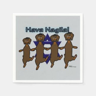 Hava Nagila Dachsunds Paper Napkins