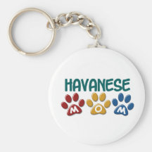 HAVANESE Mom Paw Print 1 Key Chain