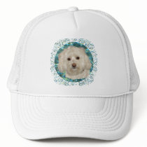 Havanese on Turquoise Water Mesh Hats