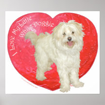 Havanese / Westie Mix Valentine's Day Print