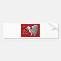 Have a Bearry Merry Christmas Polar Bear Santa Bumper Stickers