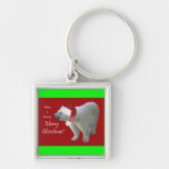 Have a Bearry Merry Christmas Polar Bear Santa Key Keychain