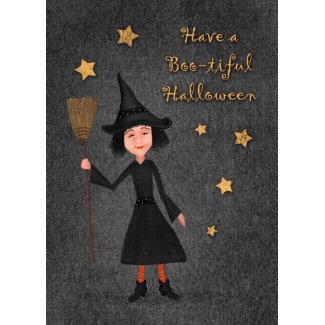 Have a Boo-tiful Halloween Witch Card card
