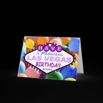 Have A Fabulous Las Vegas Birthday Balloons -Card