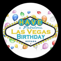 Have A Fabulous Las Vegas Birthday Sign Sticker