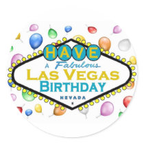 Have A Fabulous Las Vegas Birthday Sign Sticker