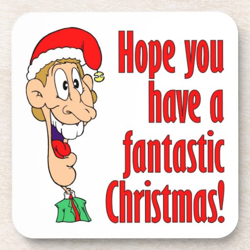 Have A Fantastic Funny Merry Christmas Nerd Drink Coaster Zazzle