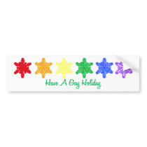 Have A Gay Holiday (Rainbow Snowflakes) bumper stickers by LushLaundry Have A Gay Holiday (Rainbow Snowflakes) bumper stickers