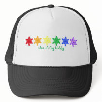 Have A Gay Holiday (Rainbow Snowflakes) hats