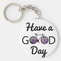 good, day, bike, funny, tribal, earth day, cool, hipster, happy, environment, recycling, have a good day, eco friendly, ride, fun, recycle, green, keychain, Nøglering med brugerdefineret grafisk design