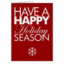 christmas, holidays, winter, season&#39;s greetings, have a happy holiday card, typographic christmas card, Cartão com design gráfico personalizado