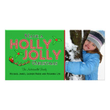 Have A Holly Jolly Xmas Custom Flat Photo Card