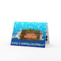 Have A Hoppy Holiday Blue - Rabbit Christmas Card